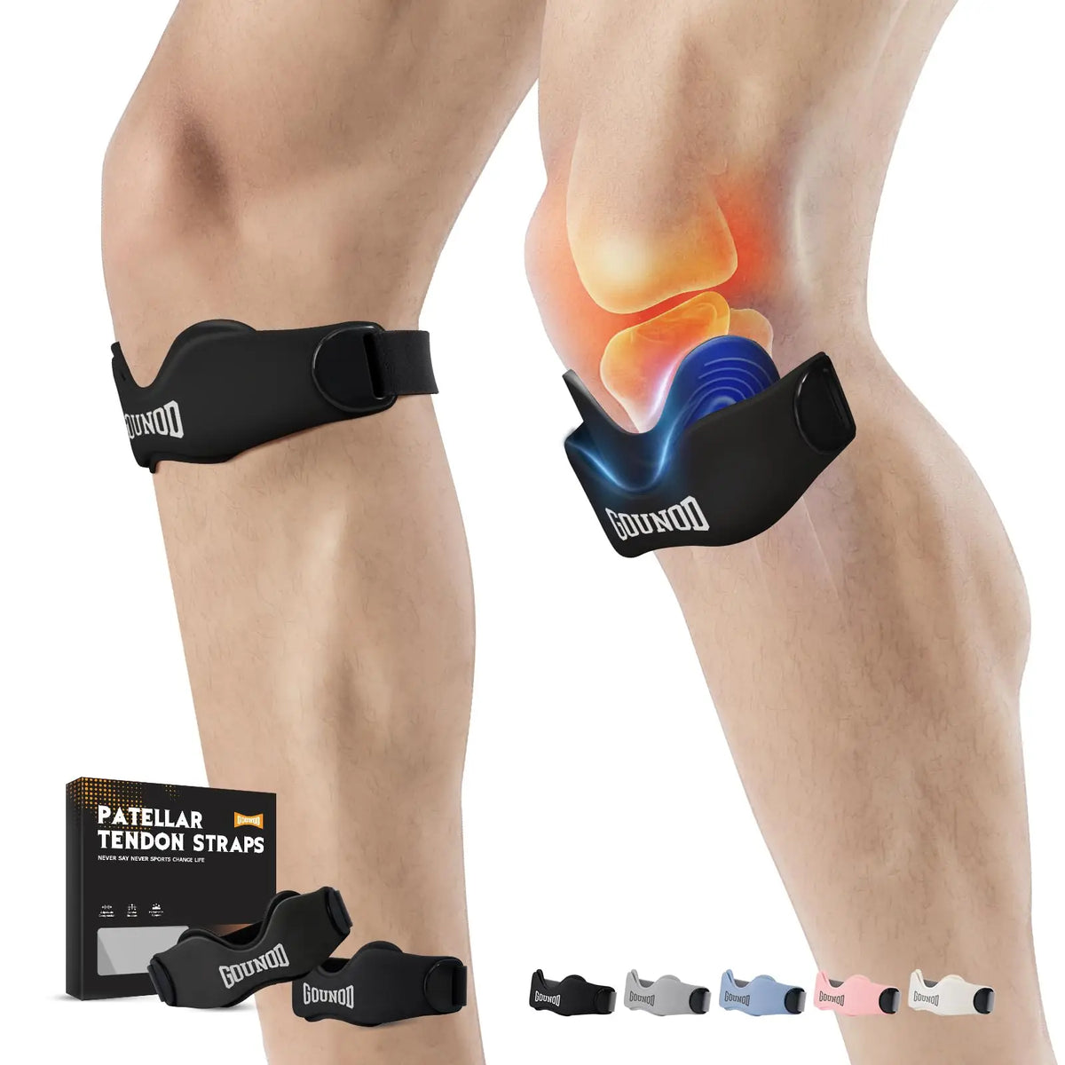 GOUNOD 2pcs Patellar Tendon Support Strap