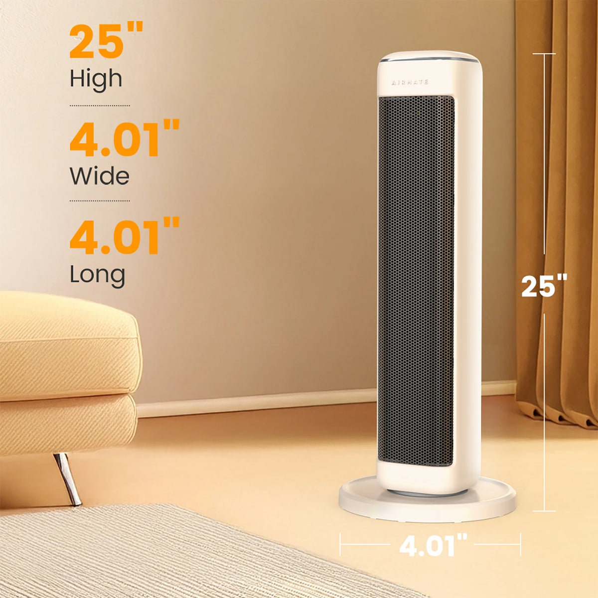 AIRMATE 25" Space Heater for Indoor Use Large Room