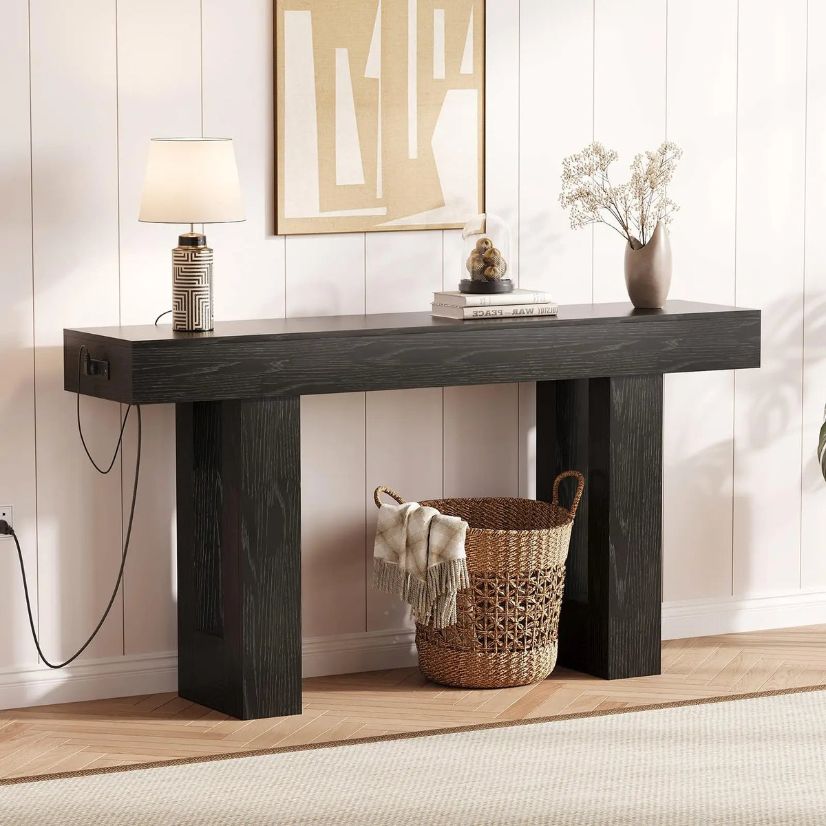 63" Console Table With Power Outlet & USB-C
