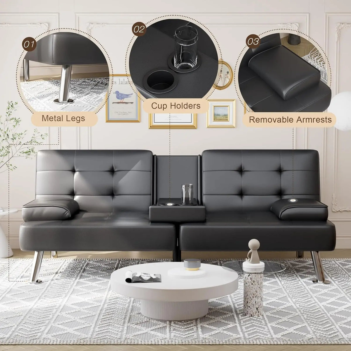 Convertible Folding Futon Sofa Bed Sleeper Couch