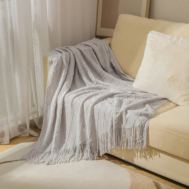 Khaki Gift Knitted Blanket