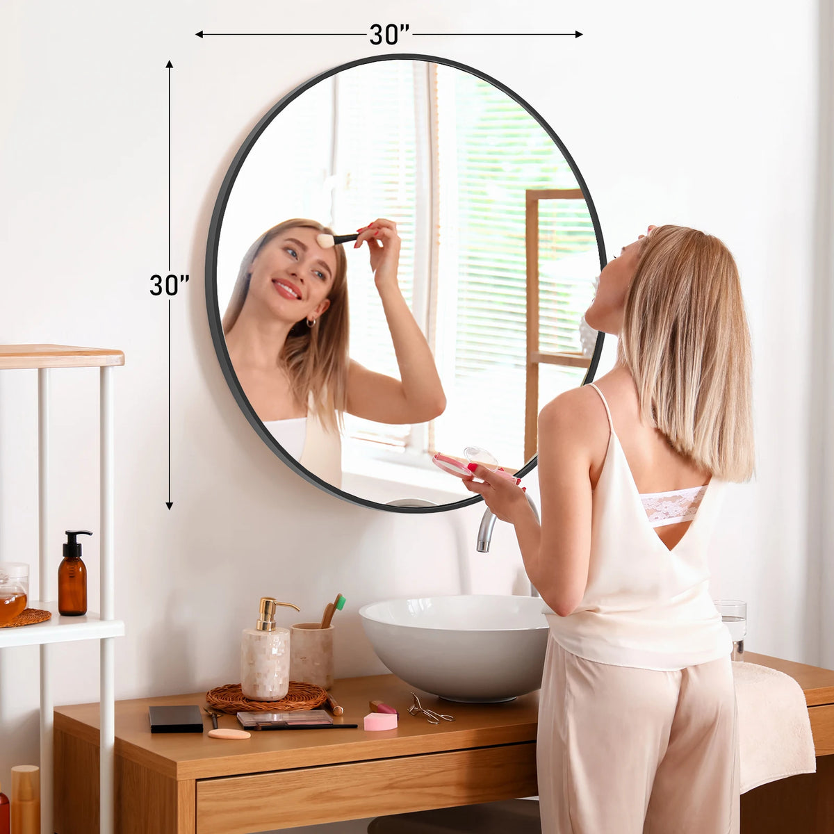 Large Gold Tempered Glass Mirror