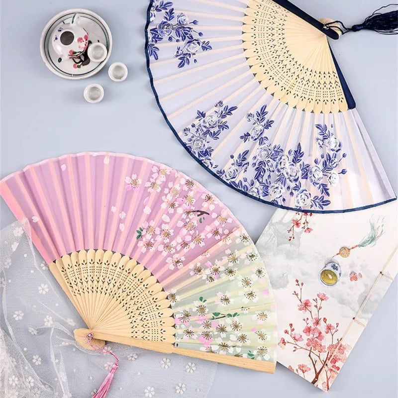 Vintage Silk Folding Hand Fan