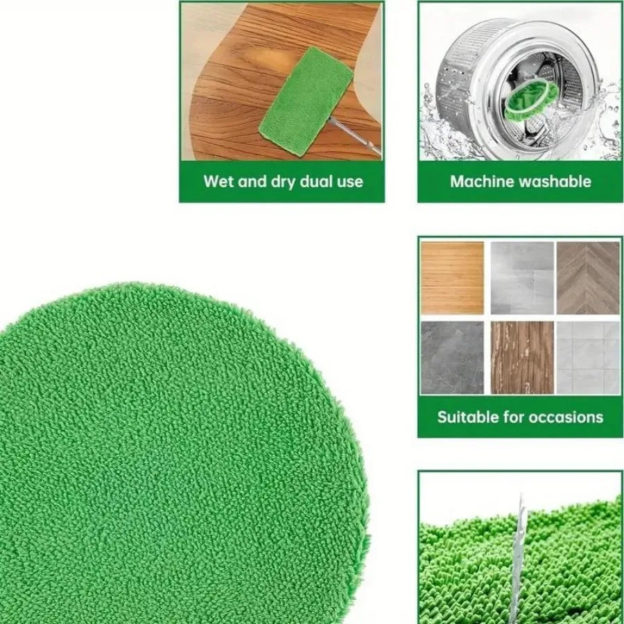12 Piece Washable Green Mop Cloth