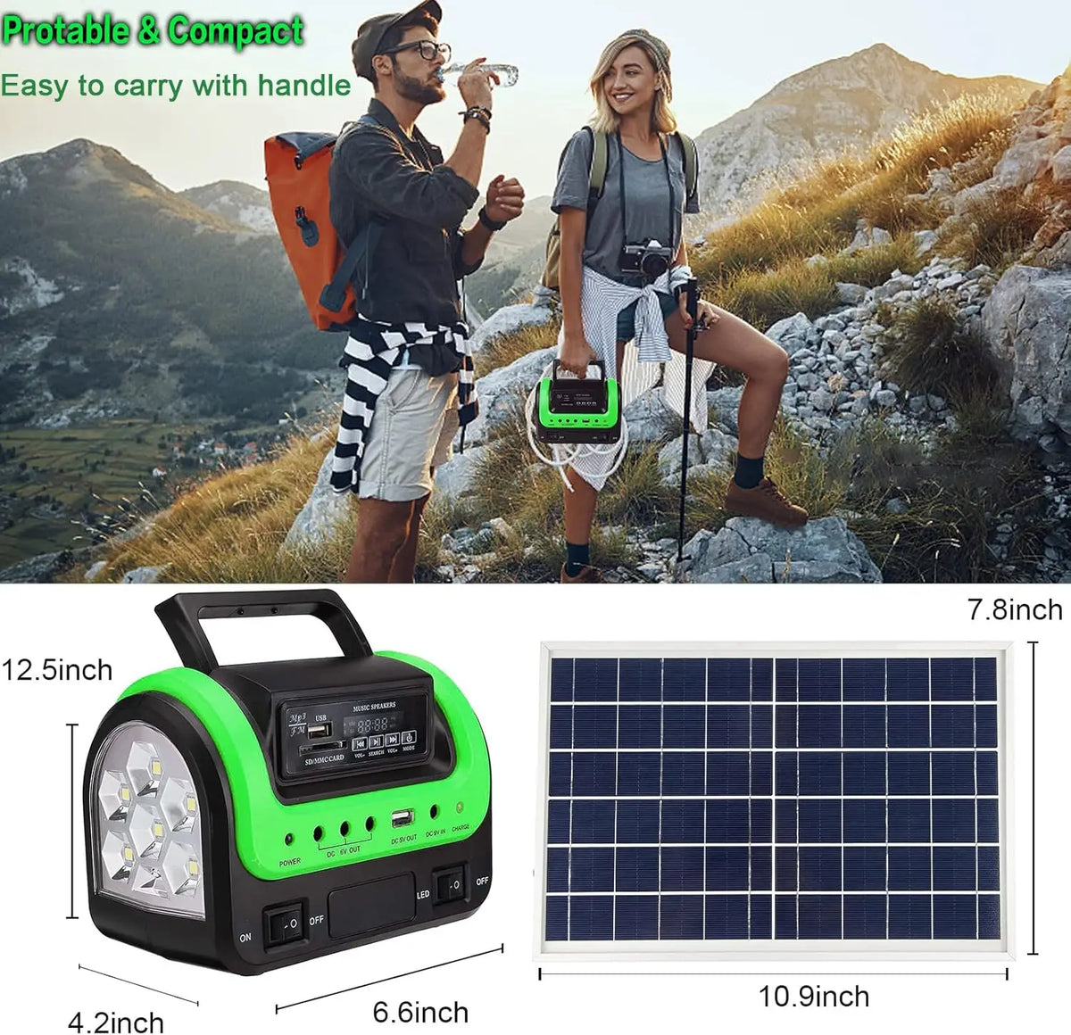 Portable Solar Generator with Panel
