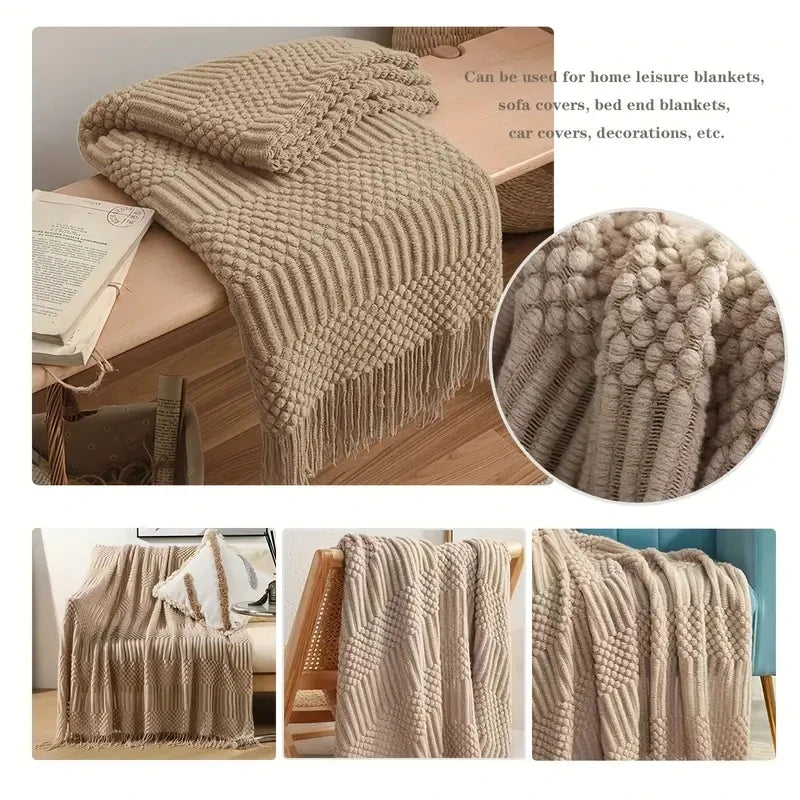 Khaki Gift Knitted Blanket