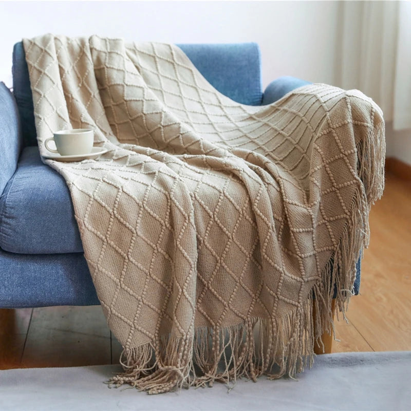 Khaki Gift Knitted Blanket