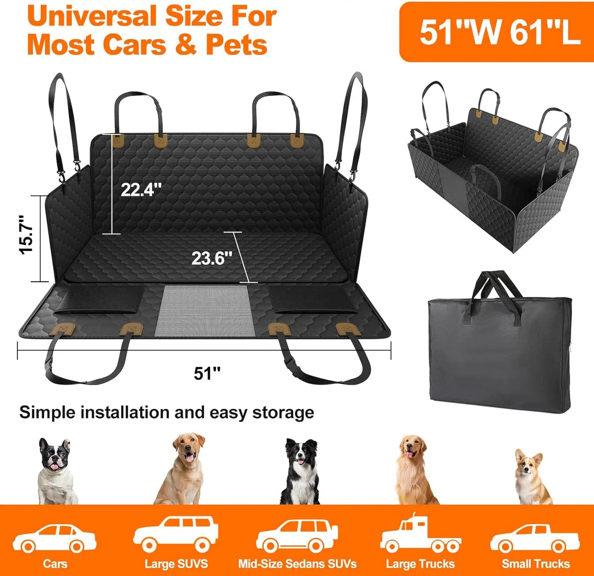 Waterproof Pet Back Seat Protector