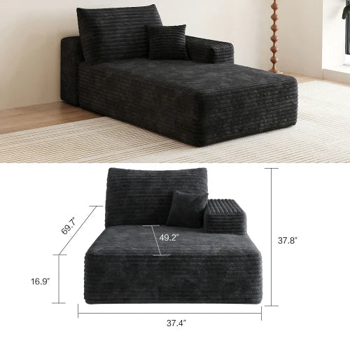 Cloud-Style Sectional Sofa, With Corduroy Cover