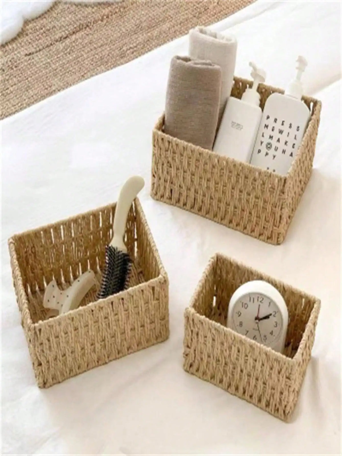 1/3pcs Hand-Woven Storage Basket