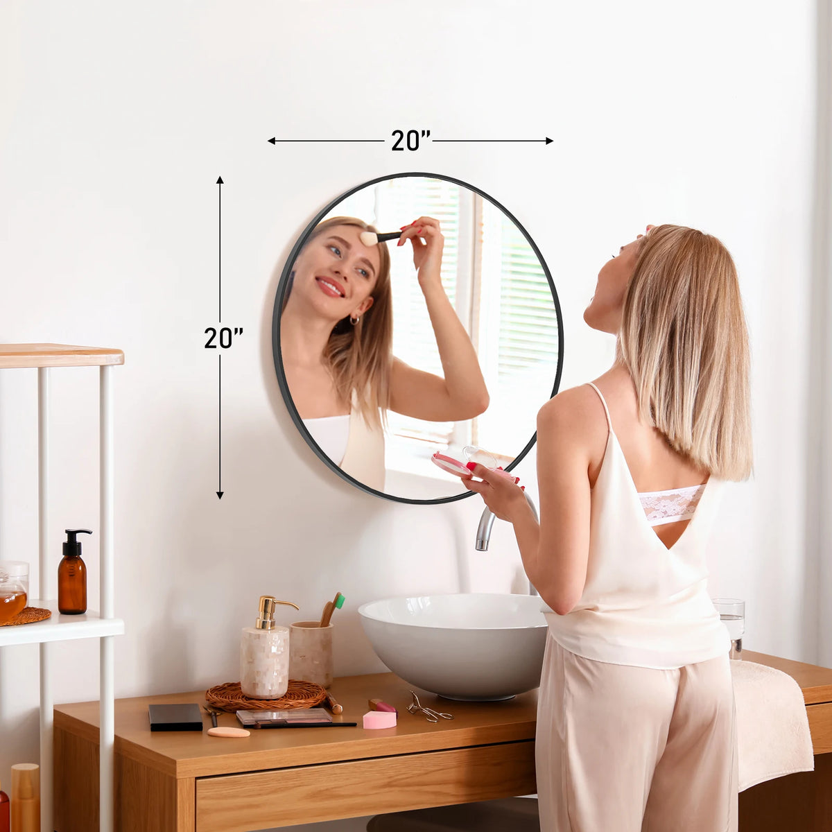 Large Gold Tempered Glass Mirror
