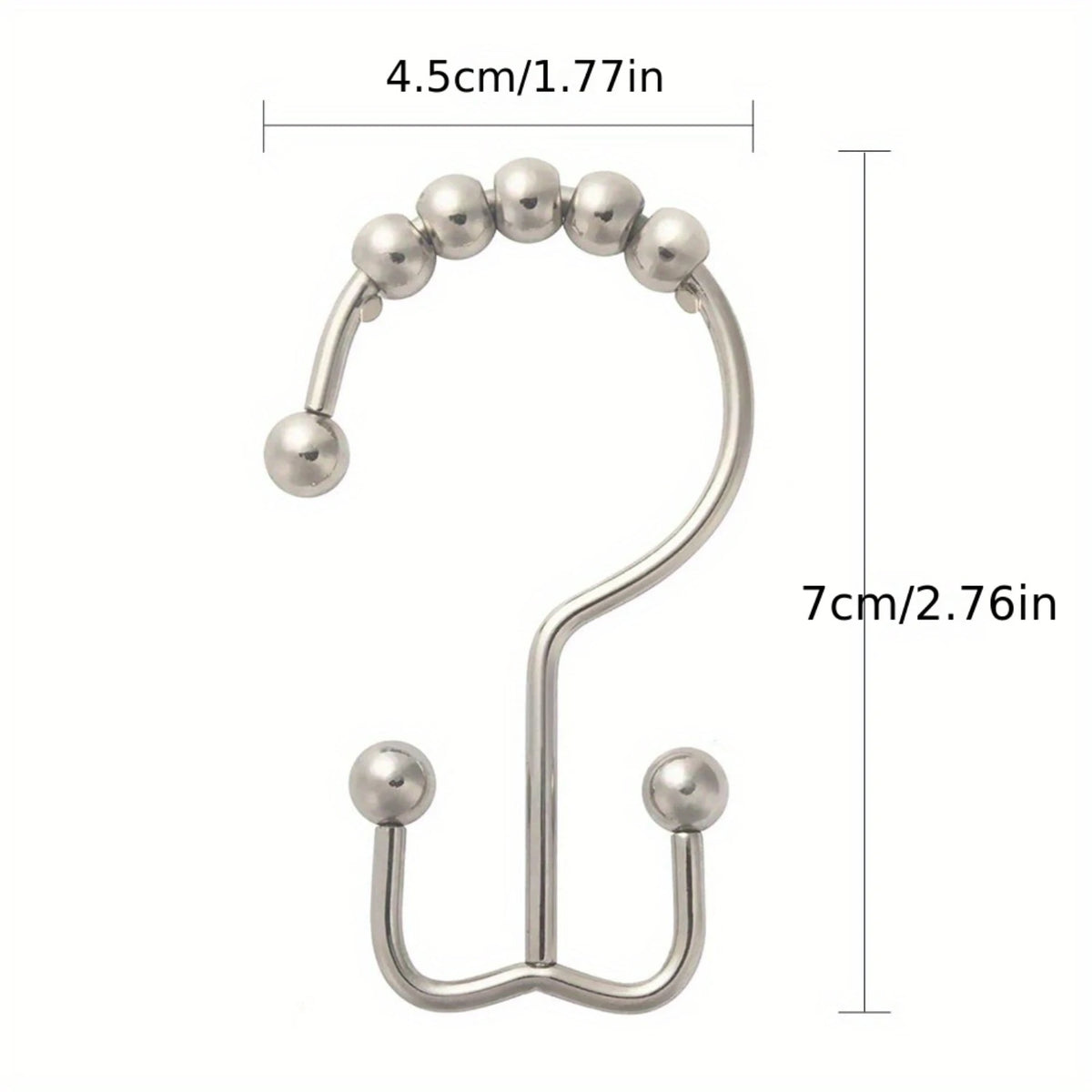 5pcs Stainless Steel Double Glide Shower Curtain