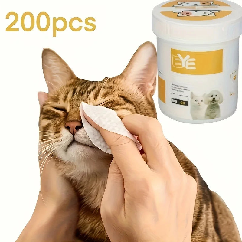 200pcs Soft & Portable Pet Eye Wipes