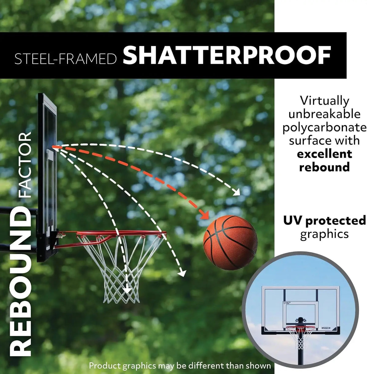 Portable Basketball Hoop with Adjustable Height